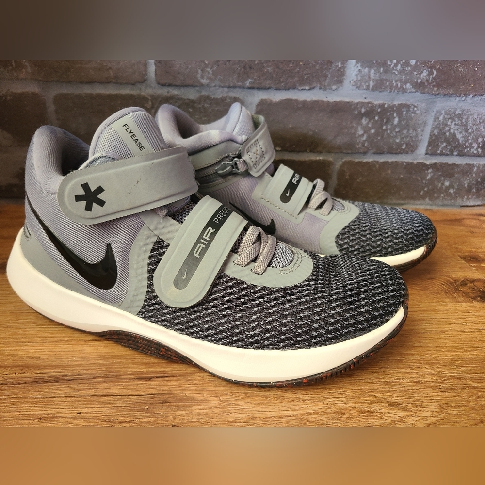 Nike Air Flyease Precision ll Grey zip back velcro basketball shoes